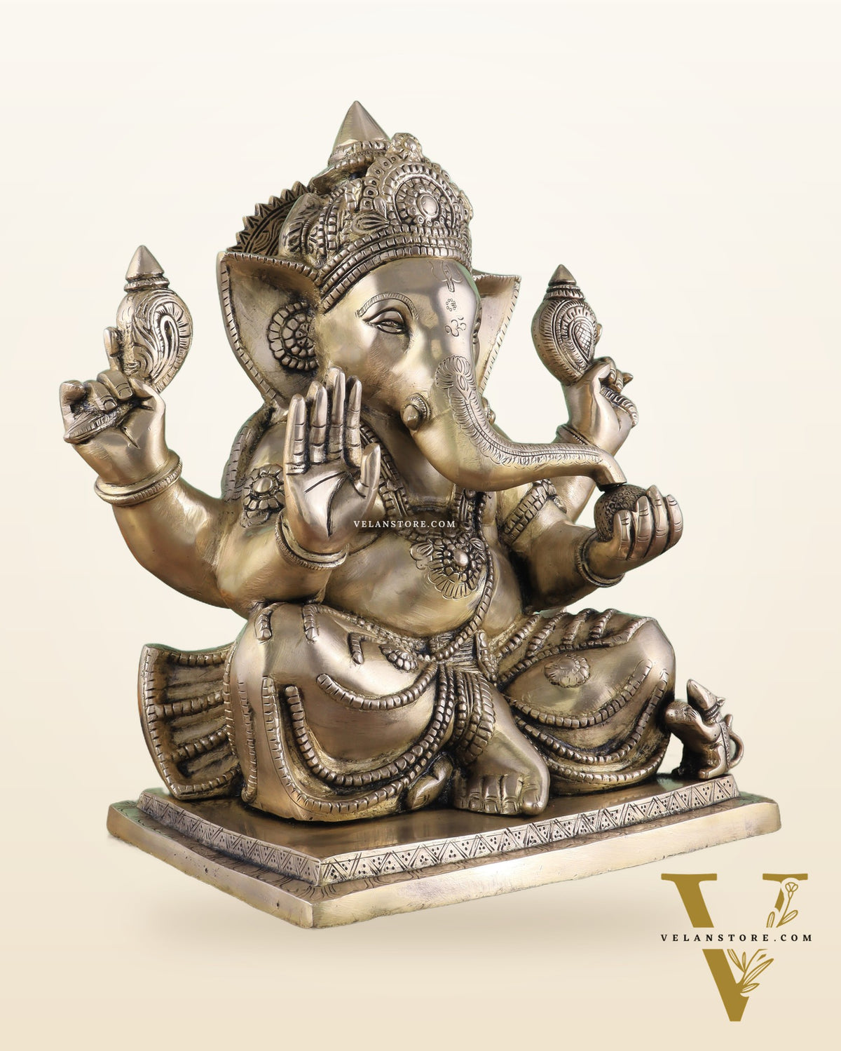 Brass Superfine Ganesha statue 15" matte finish