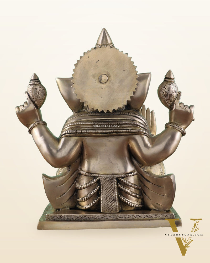 Brass Superfine Ganesha statue 15" matte finish