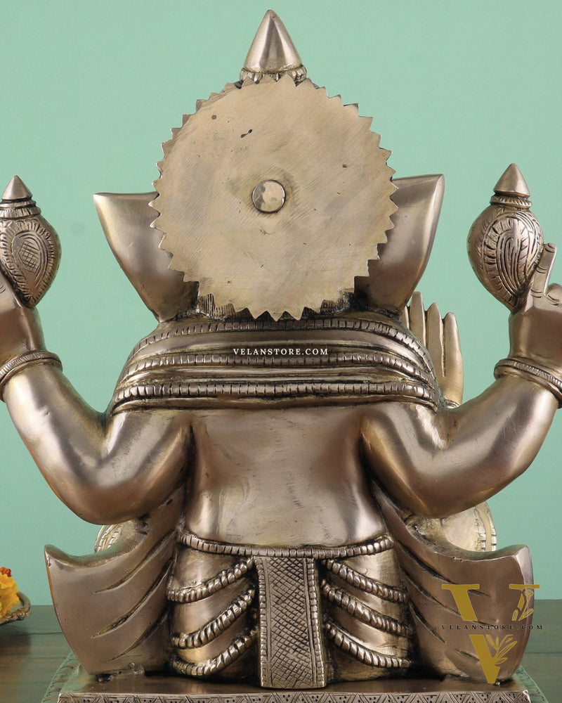 Brass Superfine Ganesha statue 15" matte finish