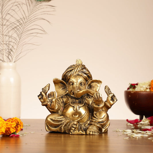 Brass Superfine Ganesha statue 7.5 inch