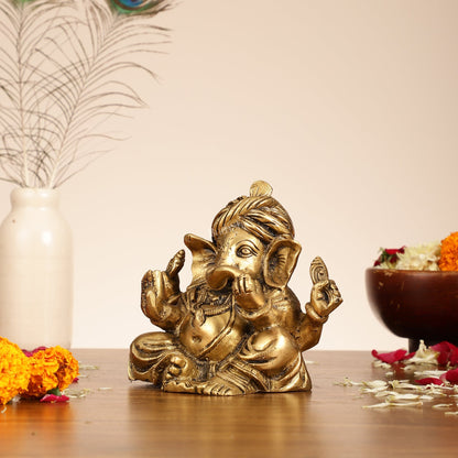 Brass Superfine Ganesha statue 7.5 inch