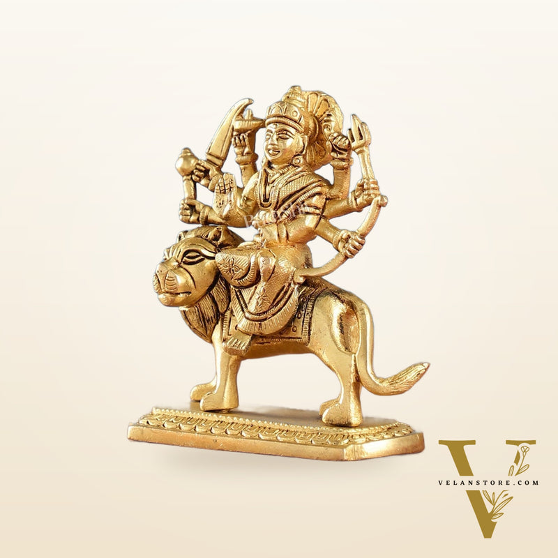Brass Superfine Goddess Durga Idol | Height 4.5 inch