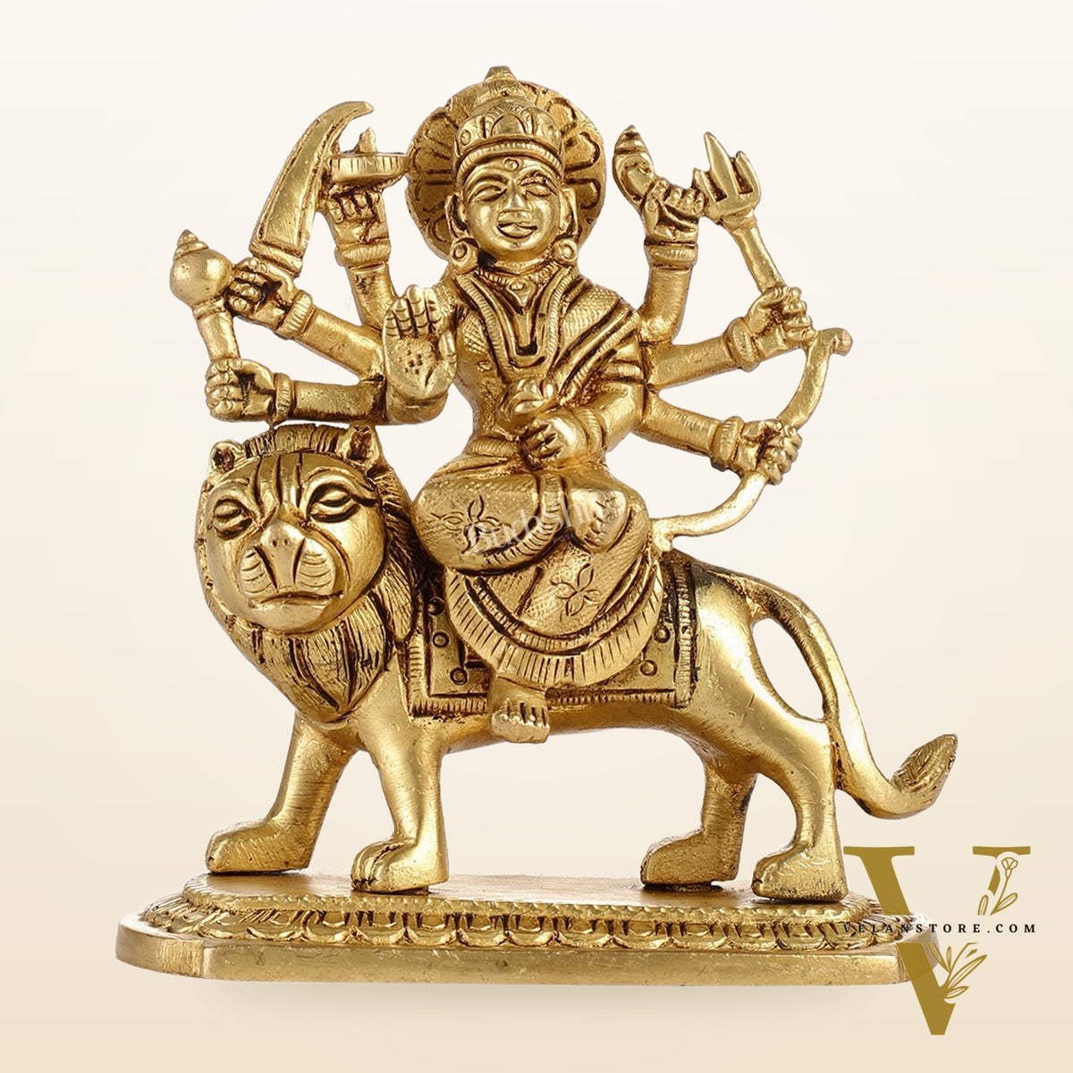 Brass Superfine Goddess Durga Idol | Height 4.5 inch