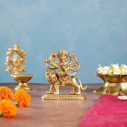 Brass Superfine Goddess Durga Idol | Height 4.5 inch