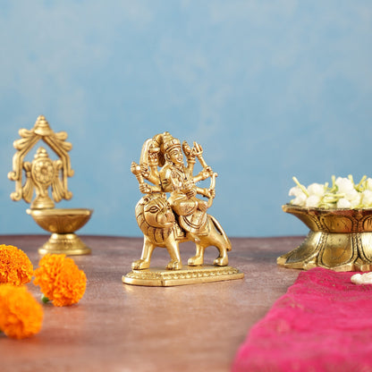Brass Superfine Goddess Durga Idol | Height 4.5 inch