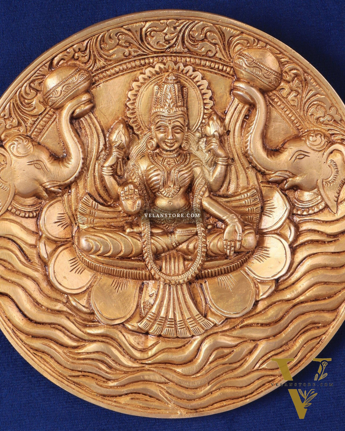 Brass Superfine Goddess Gajalakshmi with Elephants Wall Hanging – Divine Decor