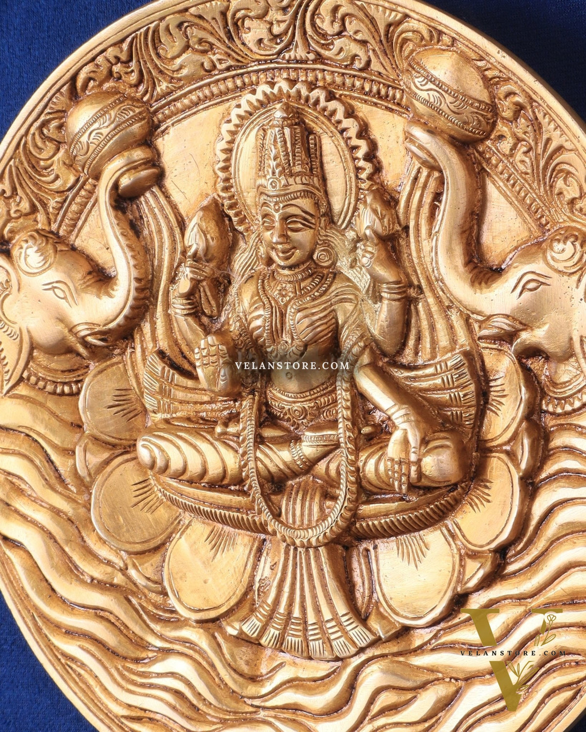 Brass Superfine Goddess Gajalakshmi with Elephants Wall Hanging – Divine Decor
