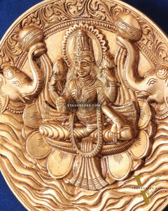 Brass Superfine Goddess Gajalakshmi with Elephants Wall Hanging – Divine Decor