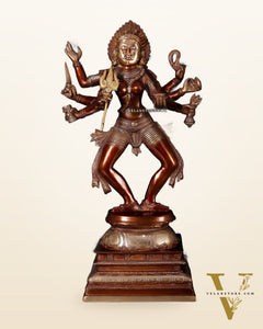 Brass Superfine Goddess Kali as Bhairavi statue 24" Dual tone