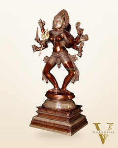 Brass Superfine Goddess Kali as Bhairavi statue 24" Dual tone