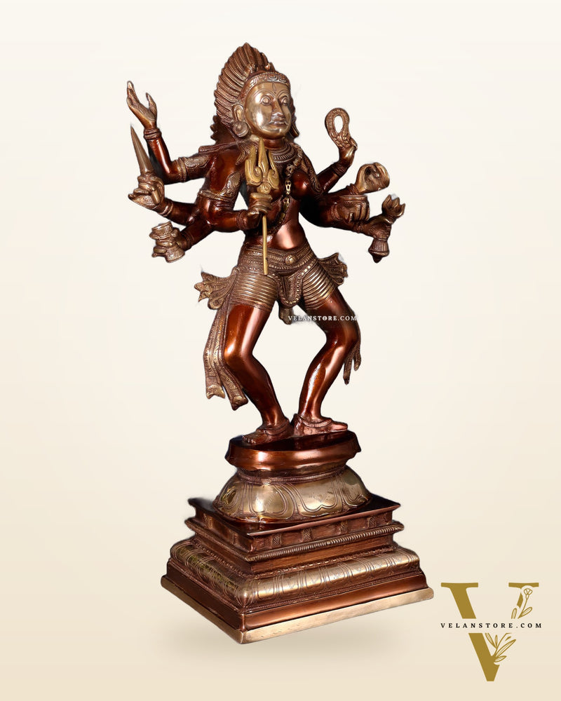 Brass Superfine Goddess Kali as Bhairavi statue 24" Dual tone