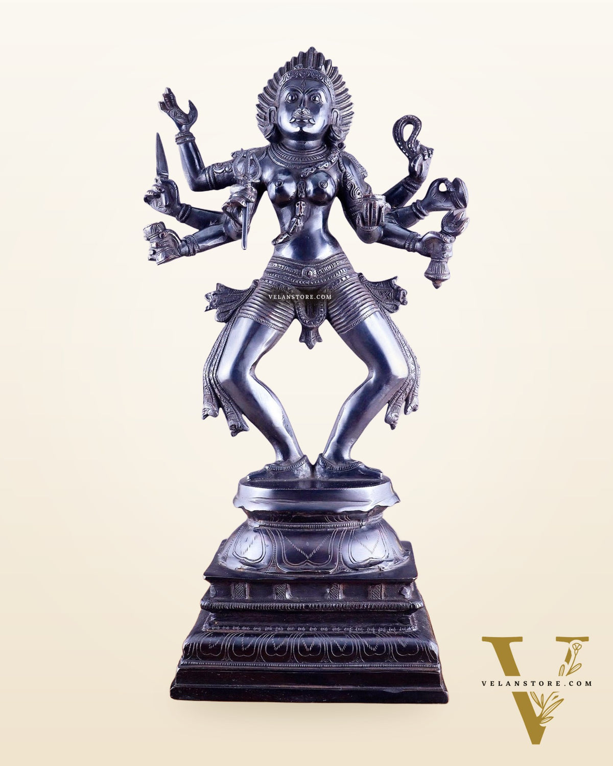Brass Superfine Goddess Kali as Bhairavi statue 24"