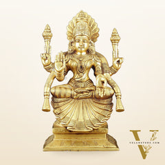 Brass Superfine Goddess Lakshmi as Padmavati Statue Murti Idol | 12.5"