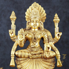 Brass Superfine Goddess Lakshmi as Padmavati Statue Murti Idol | 12.5"