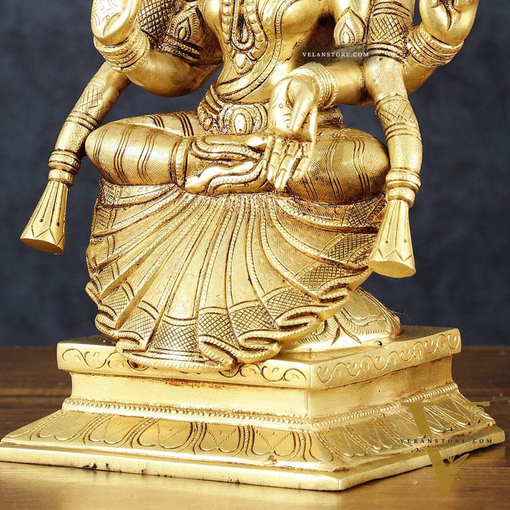 Brass Superfine Goddess Lakshmi as Padmavati Statue Murti Idol | 12.5"