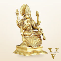 Brass Superfine Goddess Lakshmi as Padmavati Statue Murti Idol | 12.5"