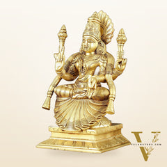 Brass Superfine Goddess Lakshmi as Padmavati Statue Murti Idol | 12.5"