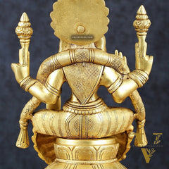 Brass Superfine Goddess Lakshmi as Padmavati Statue Murti Idol | 12.5"