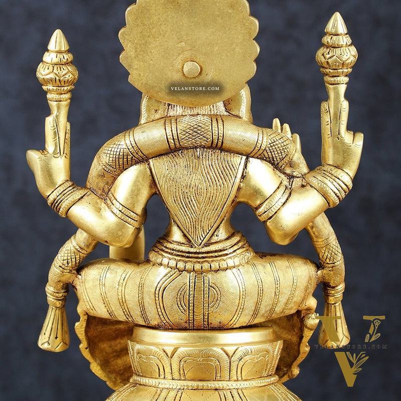 Brass Superfine Goddess Lakshmi as Padmavati Statue Murti Idol | 12.5"