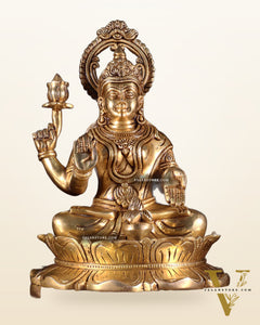 Brass Superfine Goddess Lakshmi Idol 10.5 inch
