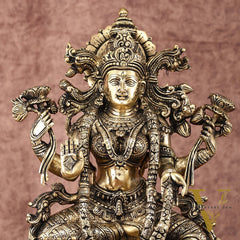 Brass Superfine Goddess Lakshmi Idol | 15 Inch Height | Enhanced Carvings