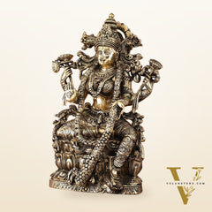 Brass Superfine Goddess Lakshmi Idol | 15 Inch Height | Enhanced Carvings