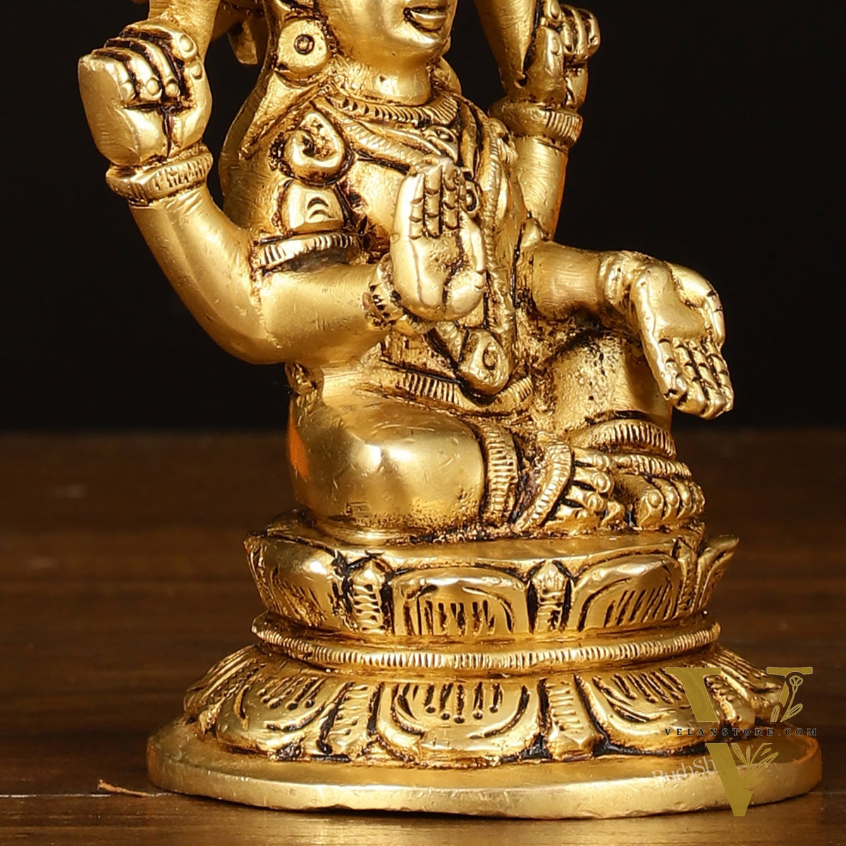 Brass Superfine Goddess Lakshmi Idol - 4.5" Elegant Sculpture
