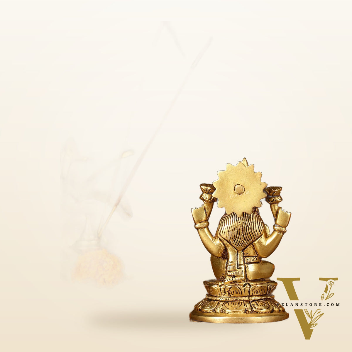 Brass Superfine Goddess Lakshmi Idol - 4.5" Elegant Sculpture