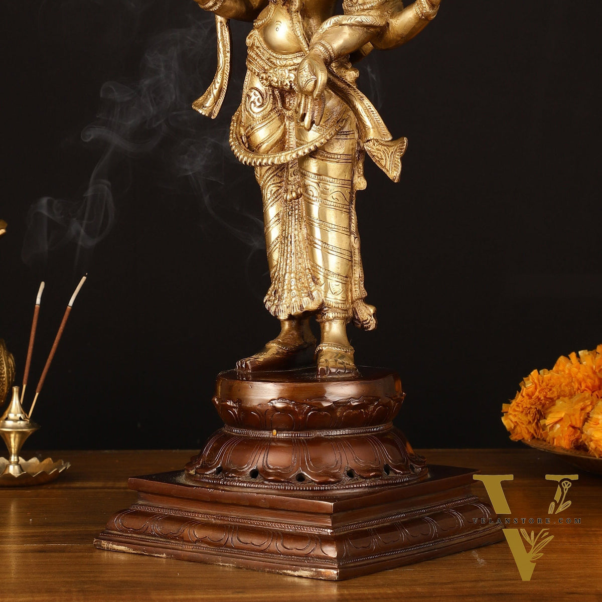 Brass Superfine Goddess Lakshmi Statue - 17.5" Exquisite Sculpture