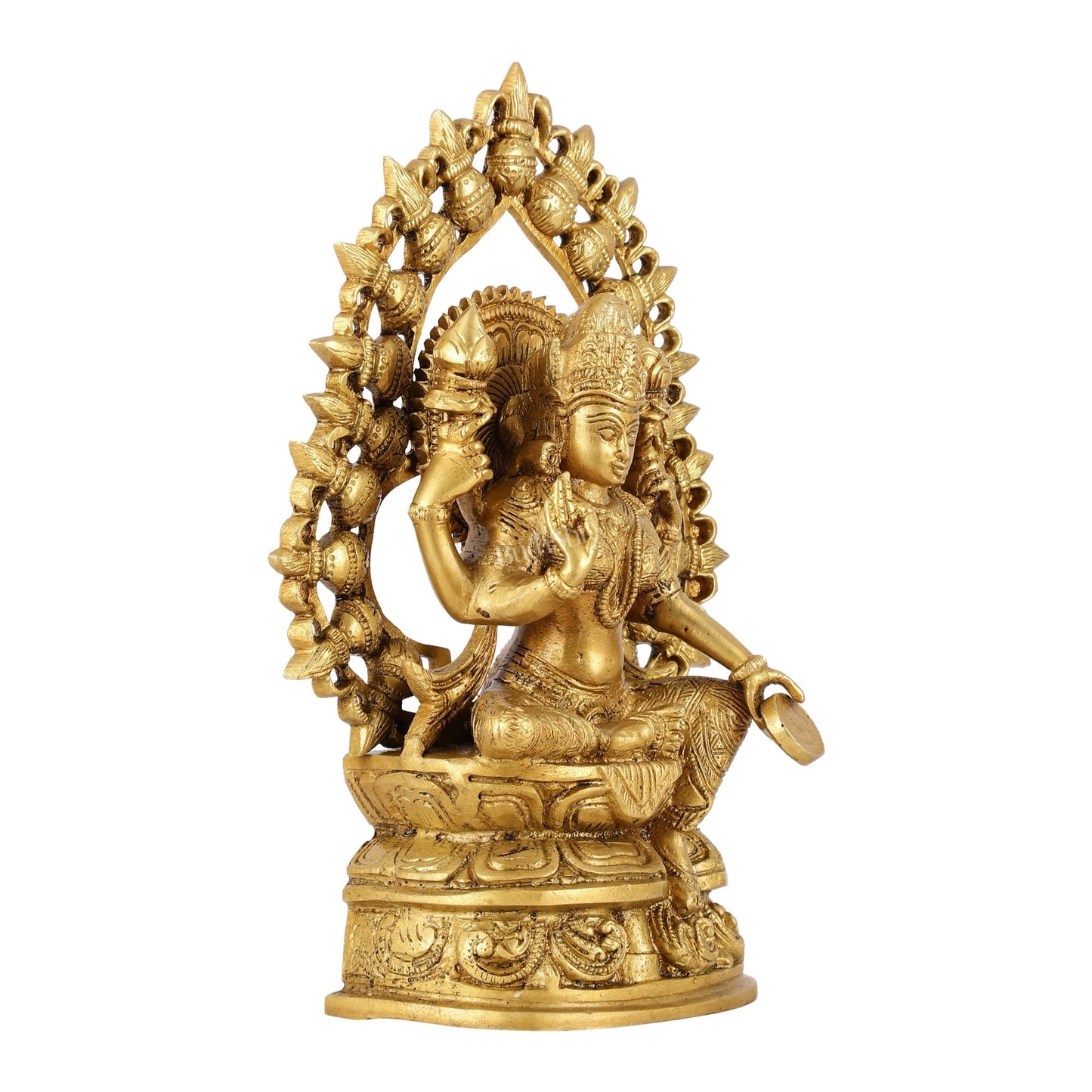 Brass Superfine Goddess Lakshmi with Coin Idol - 10.5 Inch