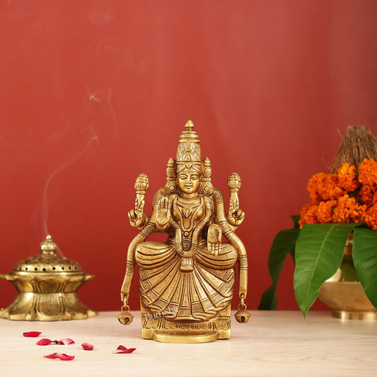 Brass Superfine Goddess Padmavathi Idol - Exquisite 9.5" Sculpture