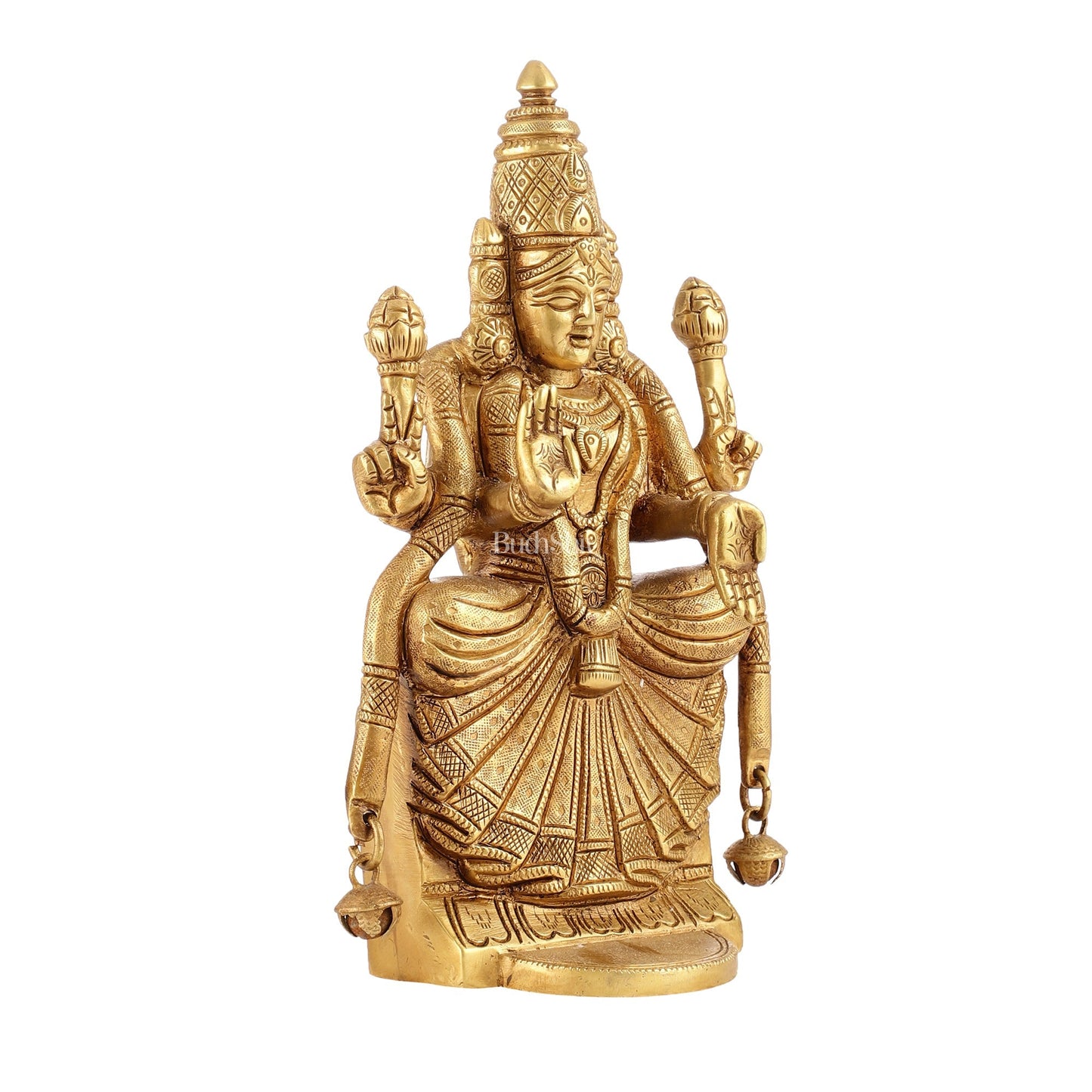 Brass Superfine Goddess Padmavathi Idol - Exquisite 9.5" Sculpture