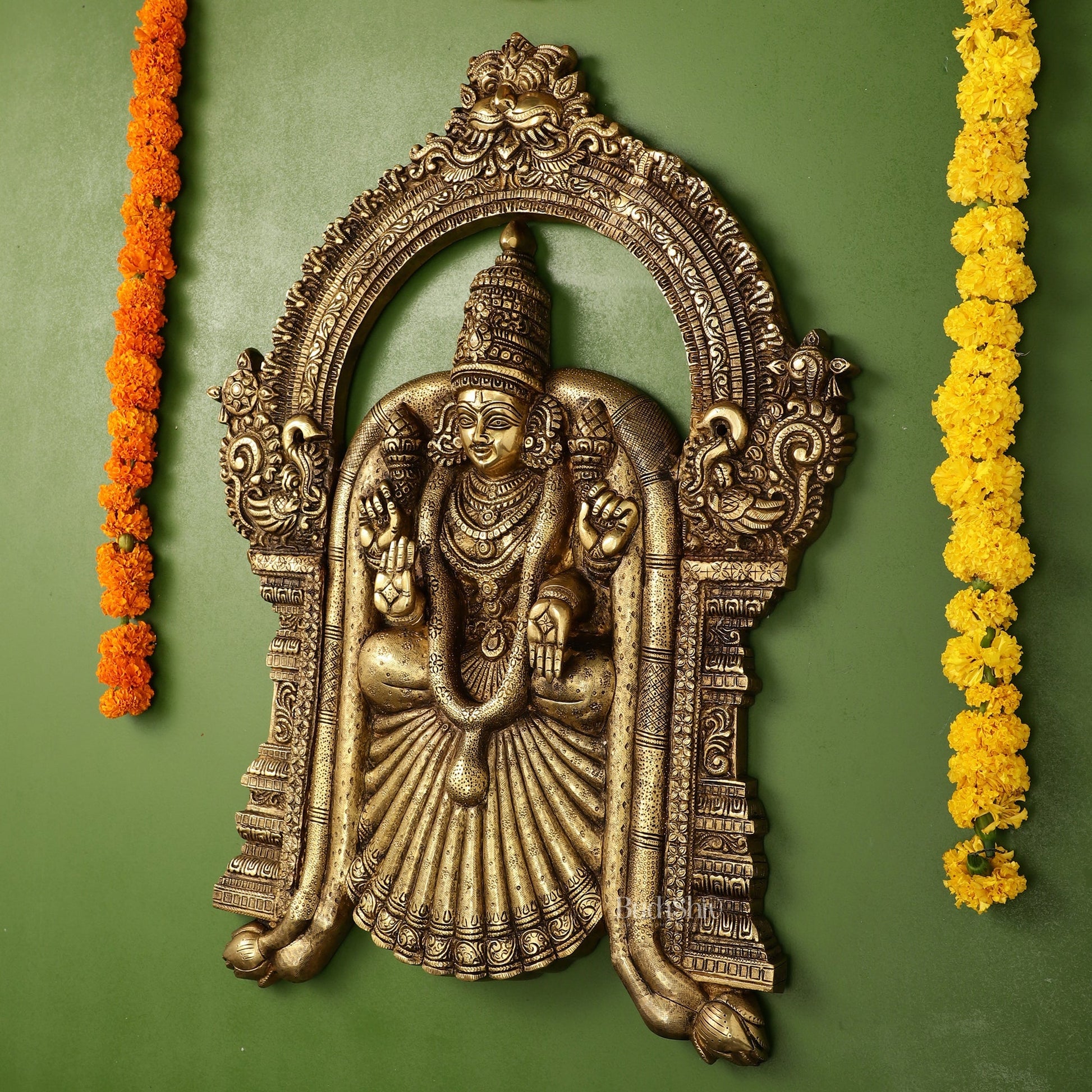 Brass Superfine Goddess Padmavathi Thayar Large Wall Hanging Idol - 26 inch