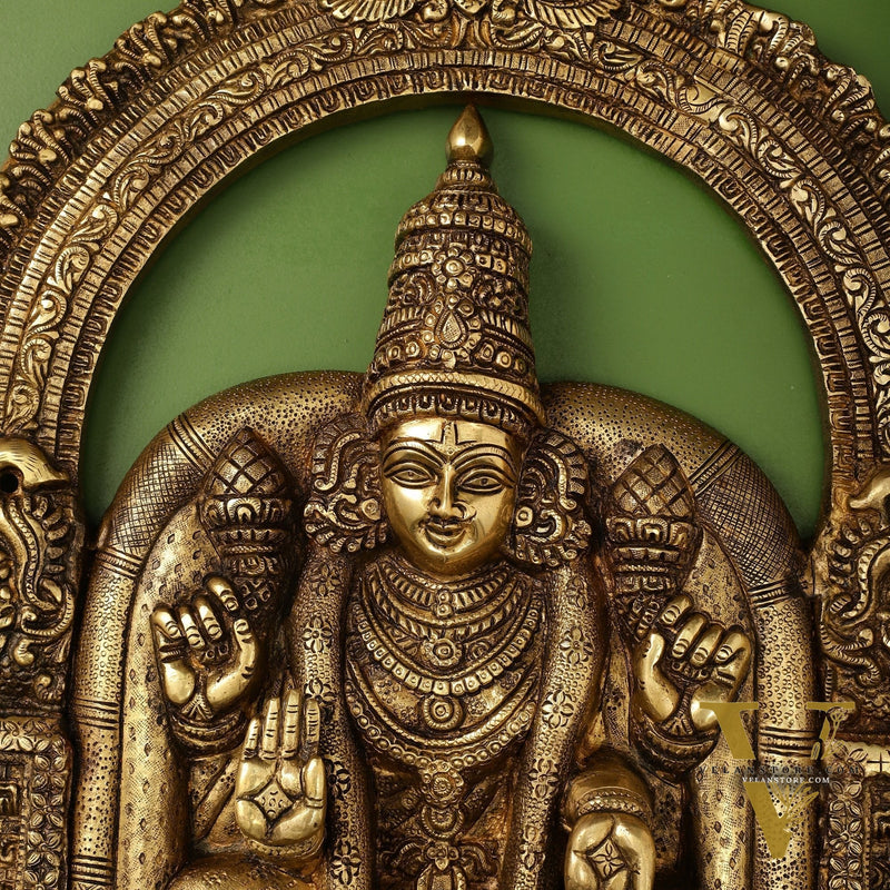 Brass Superfine Goddess Padmavathi Thayar Large Wall Hanging Idol - 26 inch