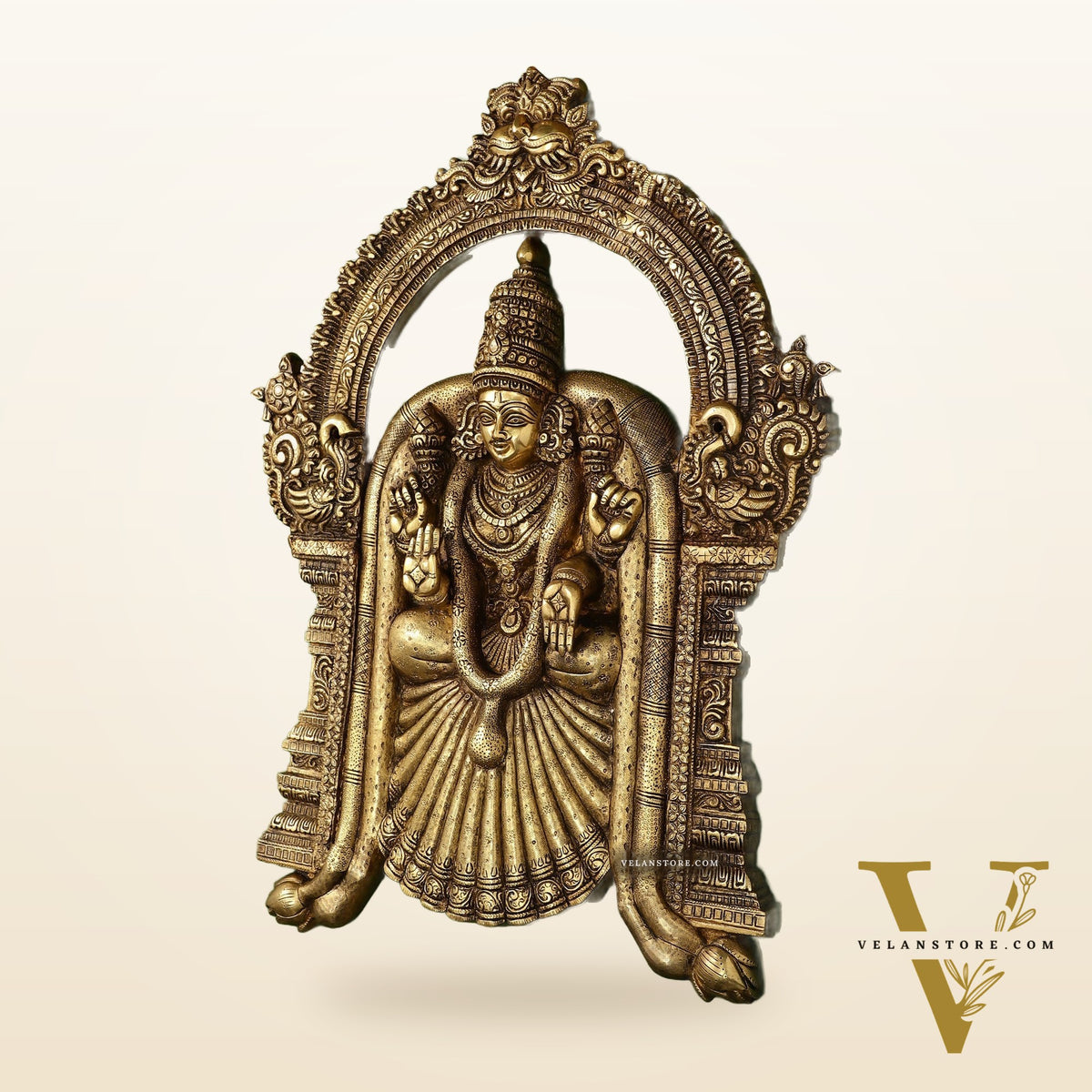 Brass Superfine Goddess Padmavathi Thayar Large Wall Hanging Idol - 26 inch