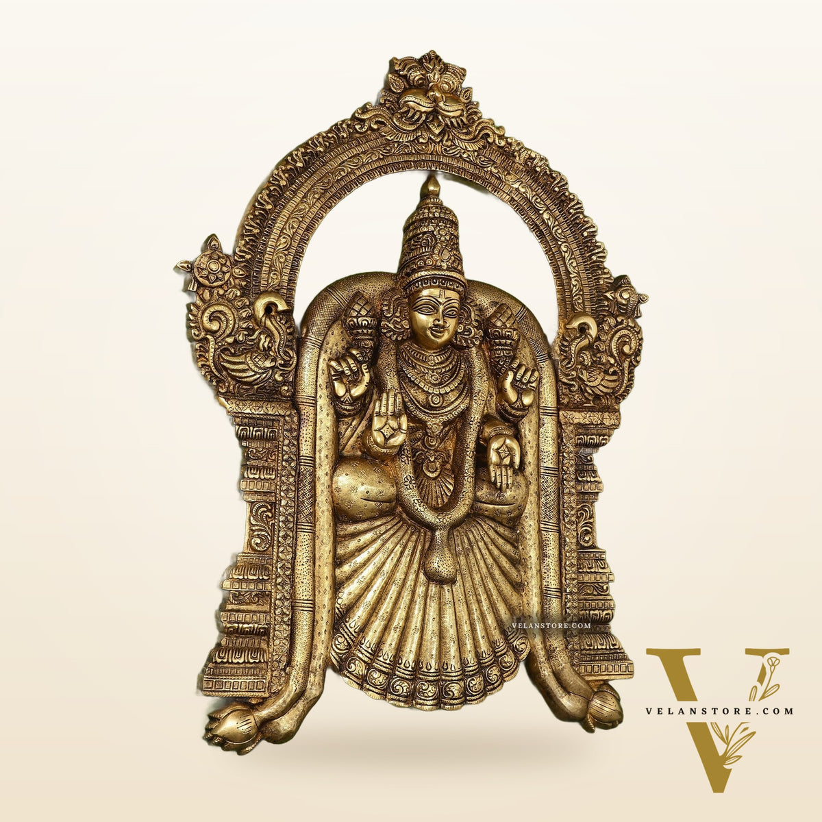Brass Superfine Goddess Padmavathi Thayar Large Wall Hanging Idol - 26 inch