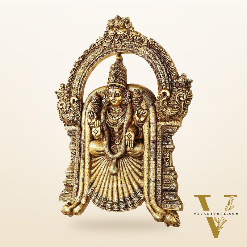Brass Superfine Goddess Padmavathi Thayar Large Wall Hanging Idol - 26 inch