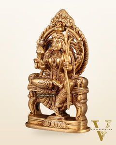 Brass Superfine Goddess Raja Rajeshwari Kamakshi Lalita Devi Idol - 7.5"