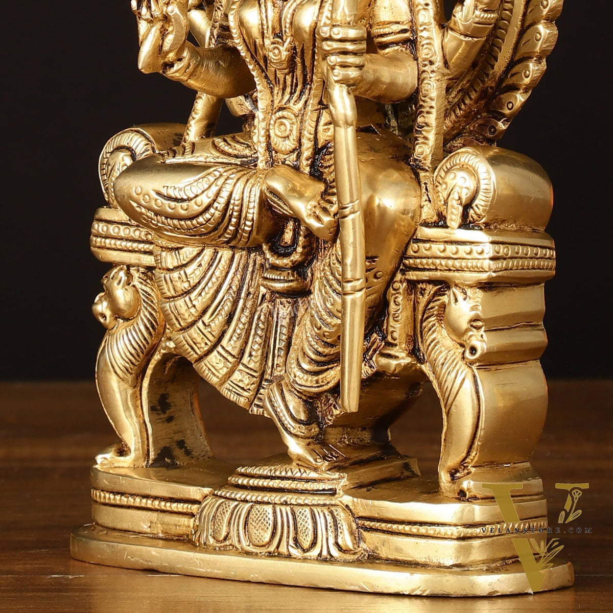 Brass Superfine Goddess Raja Rajeshwari Kamakshi Lalita Devi Idol - 7.5" Elegant Sculpture