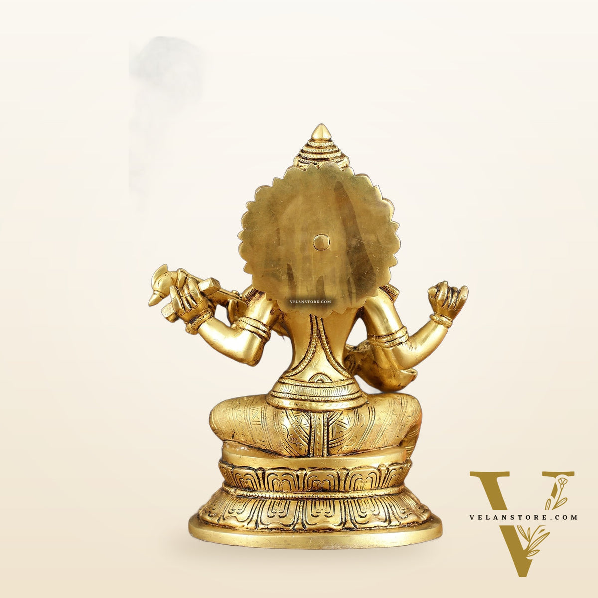 Brass Superfine Goddess Saraswati Statue – 10.5" Height, Finely Detailed