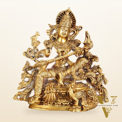 Brass Superfine Goddess Saraswati Statue | Height 12 inch