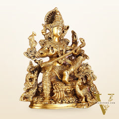 Brass Superfine Goddess Saraswati Statue | Height 12 inch