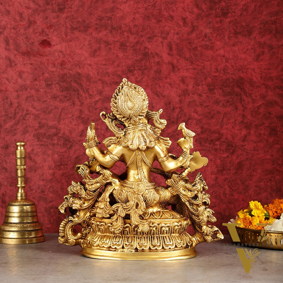 Brass Superfine Goddess Saraswati Statue | Height 12 inch