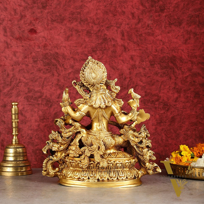 Brass Superfine Goddess Saraswati Statue | Height 12 inch