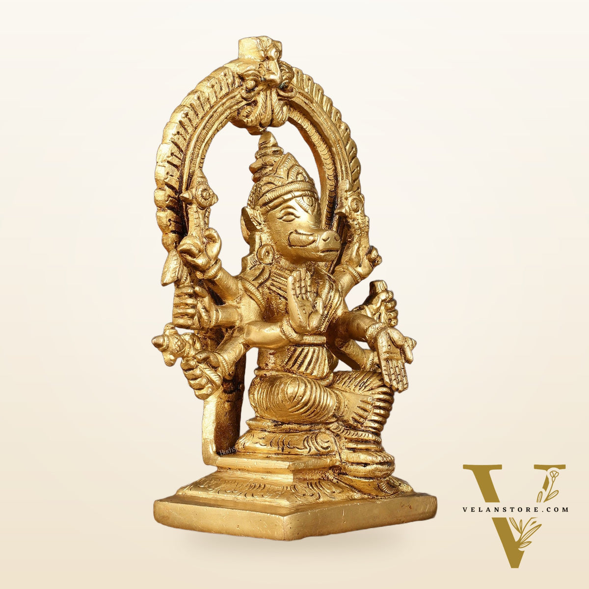 Brass Superfine Goddess Varahi Idol - 7 Inch