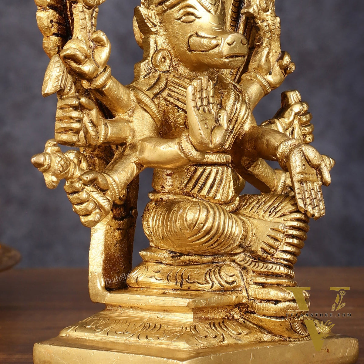 Brass Superfine Goddess Varahi Idol - 7 Inch