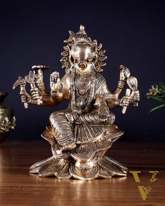 Brass Superfine Goddess Varahi Statue with Fine Carvings – 21.5 cm (8.5 in)