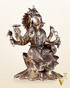 Brass Superfine Goddess Varahi Statue with Fine Carvings – 21.5 cm (8.5 in)
