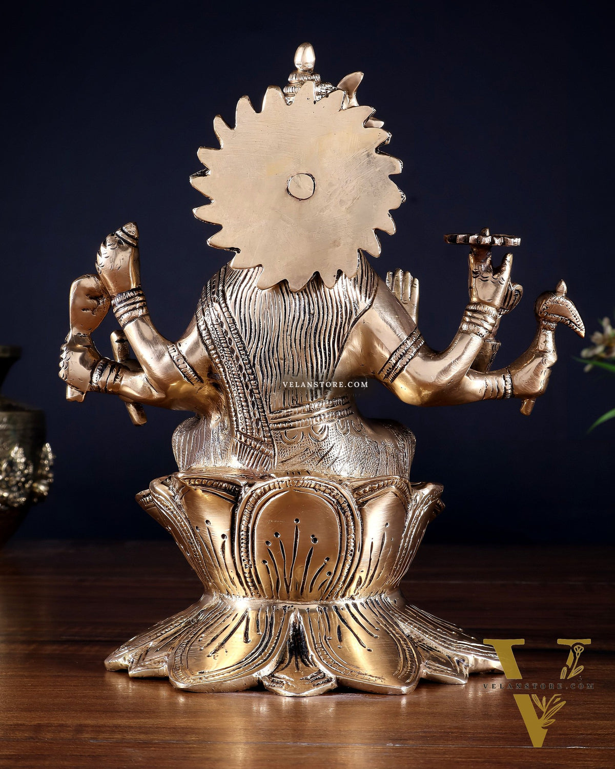 Brass Superfine Goddess Varahi Statue with Fine Carvings – 21.5 cm (8.5 in)