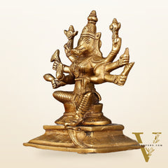 Brass Superfine Goddess Varahi with Eight Arms Idol - 7" Height